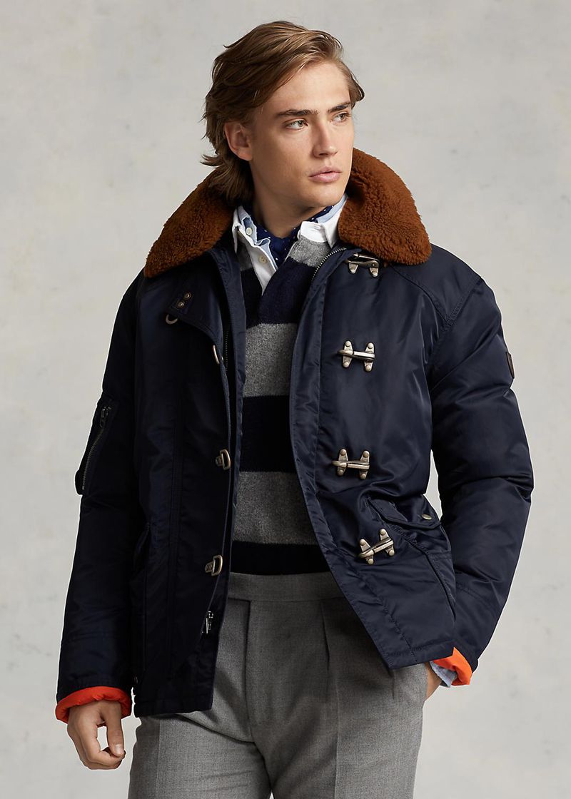 ポロ ラルフ ローレン ジャケット メンズ ネイビー The Cortland Shearling-ダウン TKMCO4126